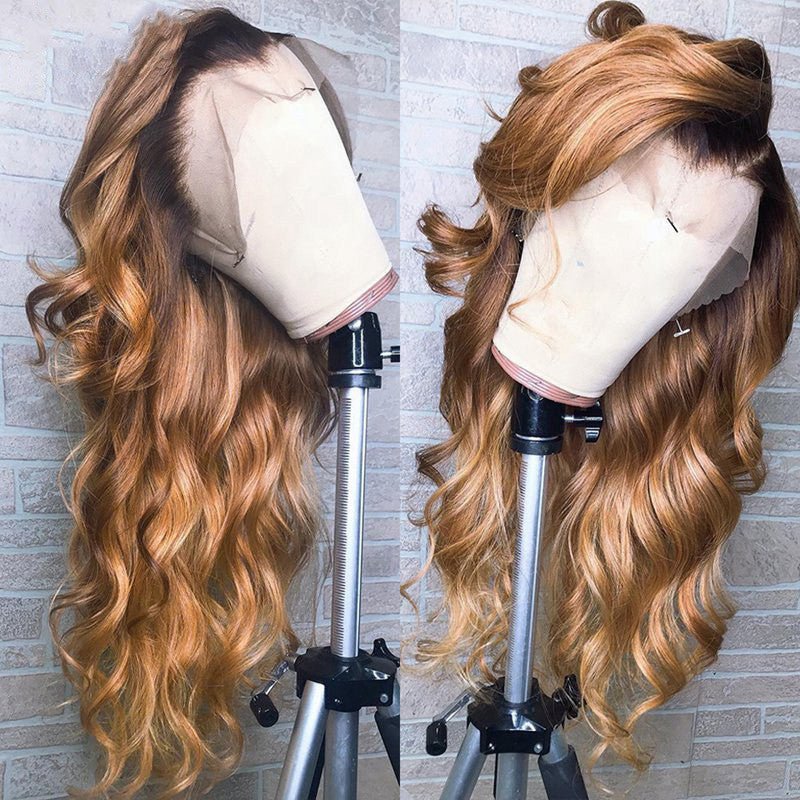 Perruques Lace Front en Cheveux Humains Remy avec Effet Ombre Coloré et Naturel - IVOIRART.COM