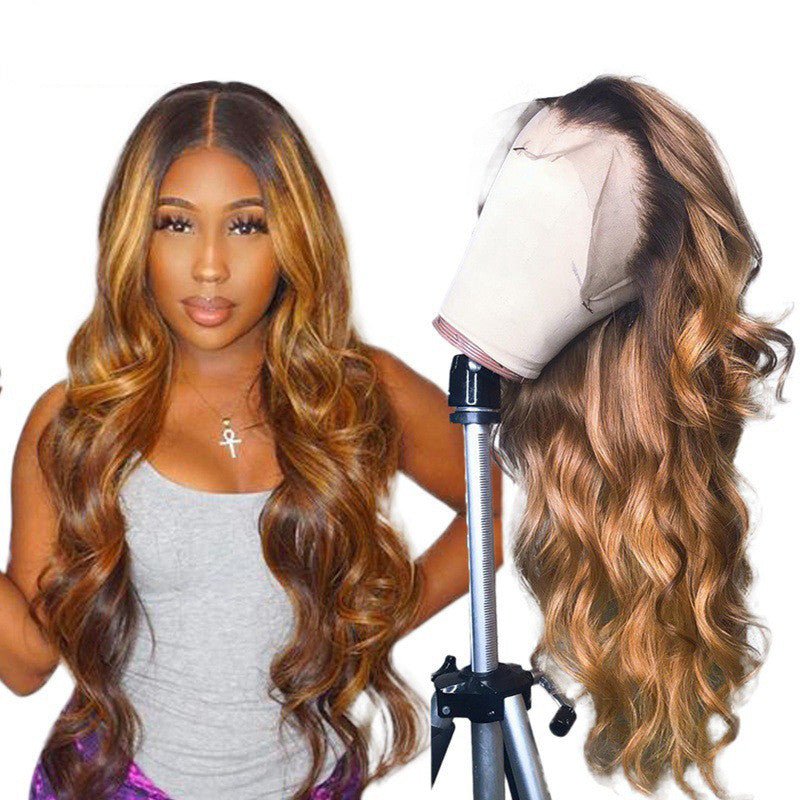 Perruques Lace Front en Cheveux Humains Remy avec Effet Ombre Coloré et Naturel - IVOIRART.COM