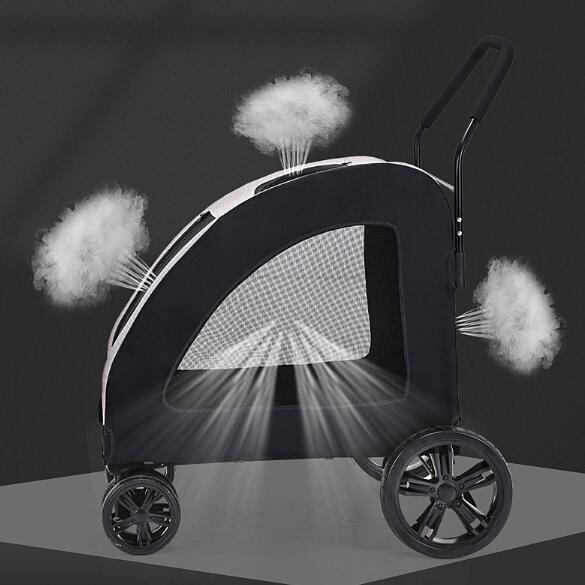Pet Stroller Medium To Large Dogs Elderly Dog Disabled Walking Cat Out Lightweight Portable Foldable Dog Walking Car - IVOIRART.COM