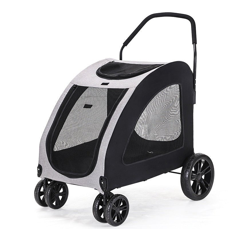 Pet Stroller Medium To Large Dogs Elderly Dog Disabled Walking Cat Out Lightweight Portable Foldable Dog Walking Car - IVOIRART.COM