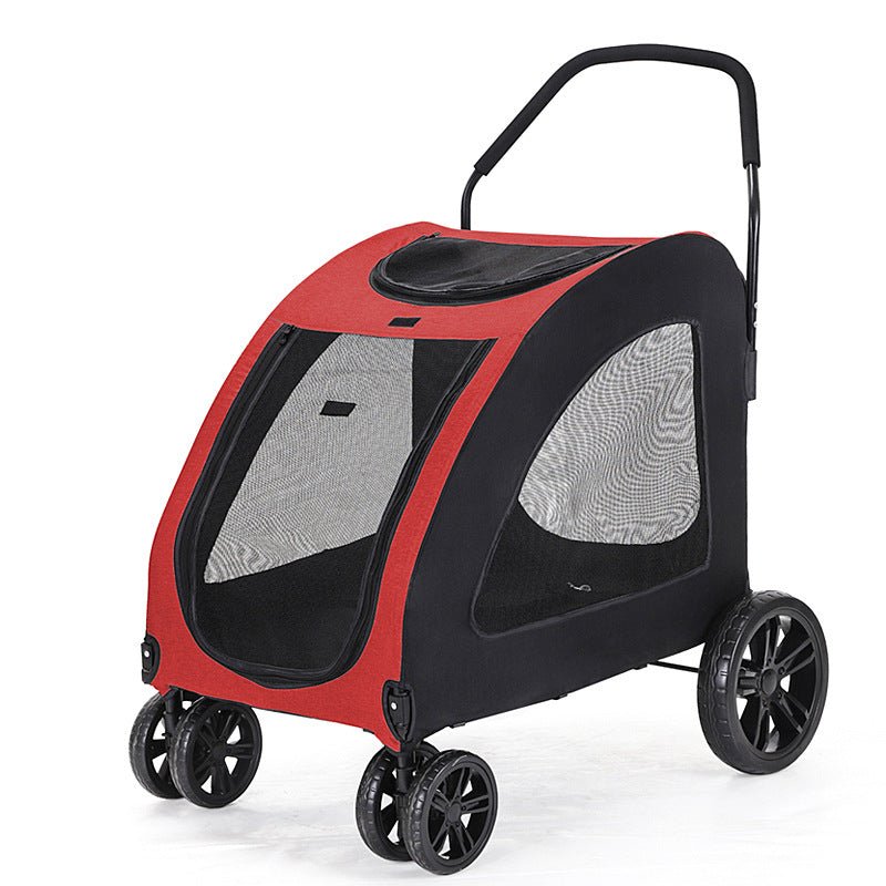 Pet Stroller Medium To Large Dogs Elderly Dog Disabled Walking Cat Out Lightweight Portable Foldable Dog Walking Car - IVOIRART.COM