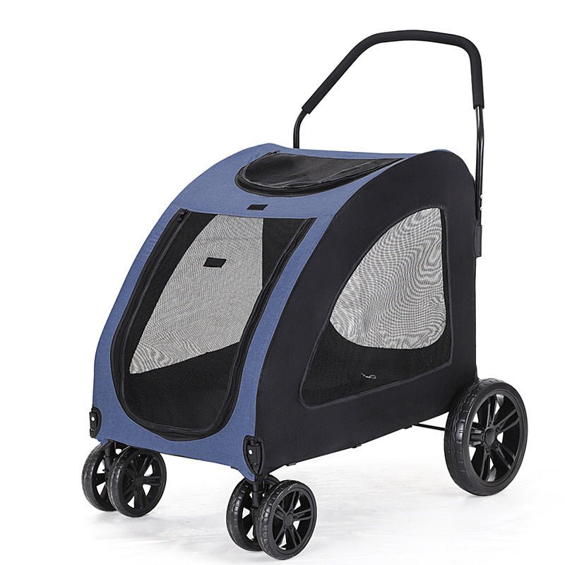 Pet Stroller Medium To Large Dogs Elderly Dog Disabled Walking Cat Out Lightweight Portable Foldable Dog Walking Car - IVOIRART.COM