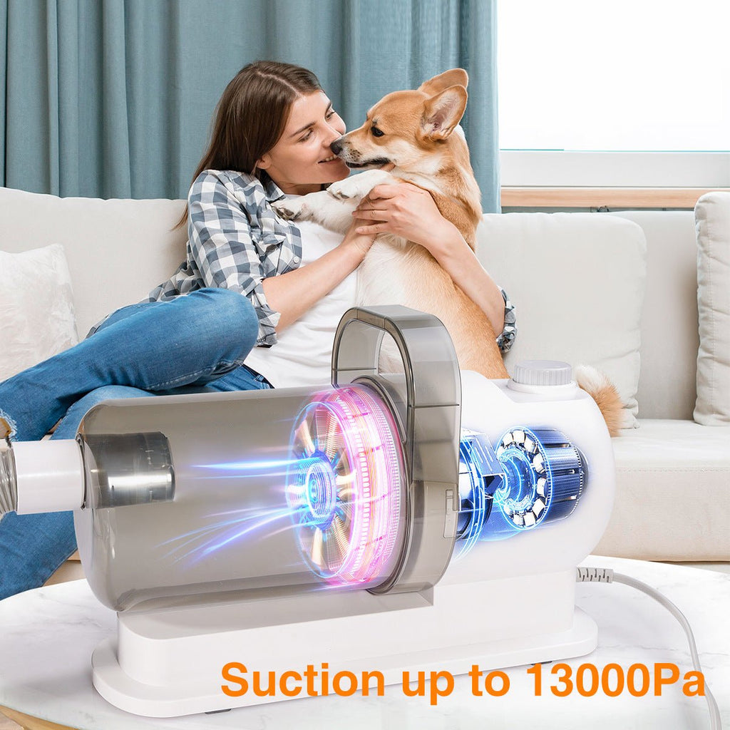 Pet Suction And Scissors All-in-one Machine Dust Collection Suit Multi-function Hair Care Device - IVOIRART.COM