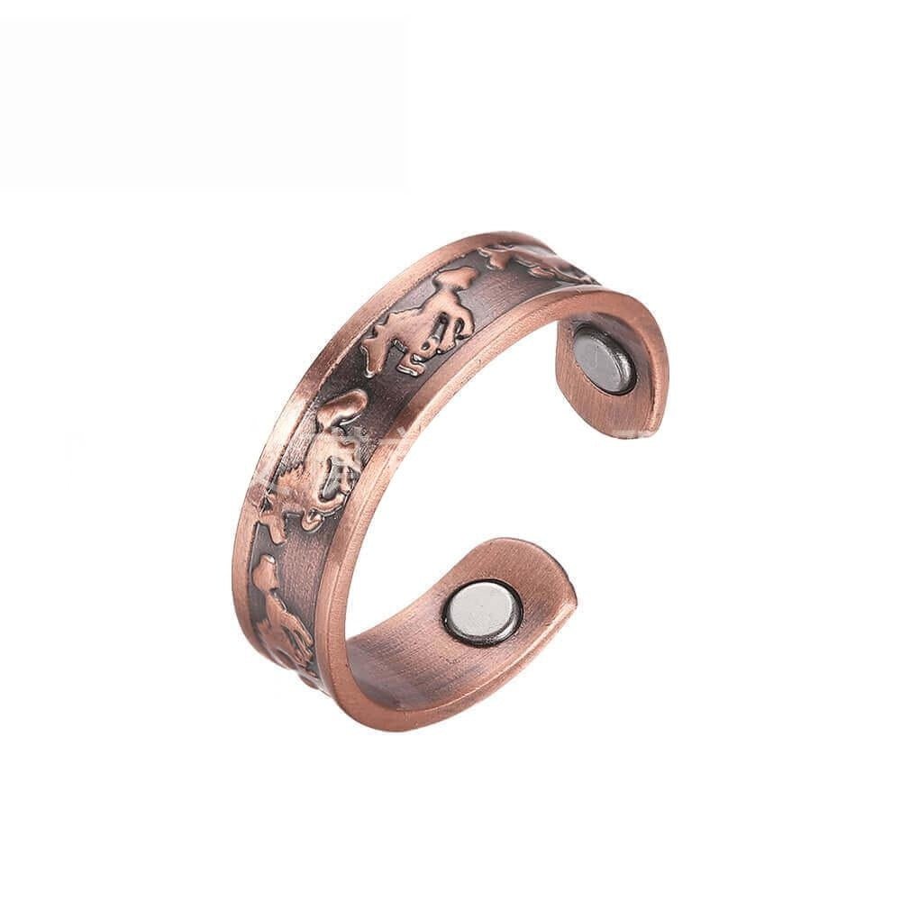 Petit Cheval Bracelet et Bague en Cuivre Pur Aimanté - Style Minimaliste Élégant - IVOIRART.COM