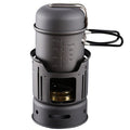 Petit ensemble de cuisine de camping extérieur compact en acier inoxydable noir - IVOIRART.COM