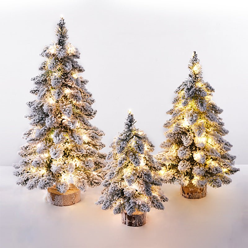 Petit Sapin de Noël Floconné Miniature Décoratif 45-60 cm pour Fêtes - IVOIRART.COM