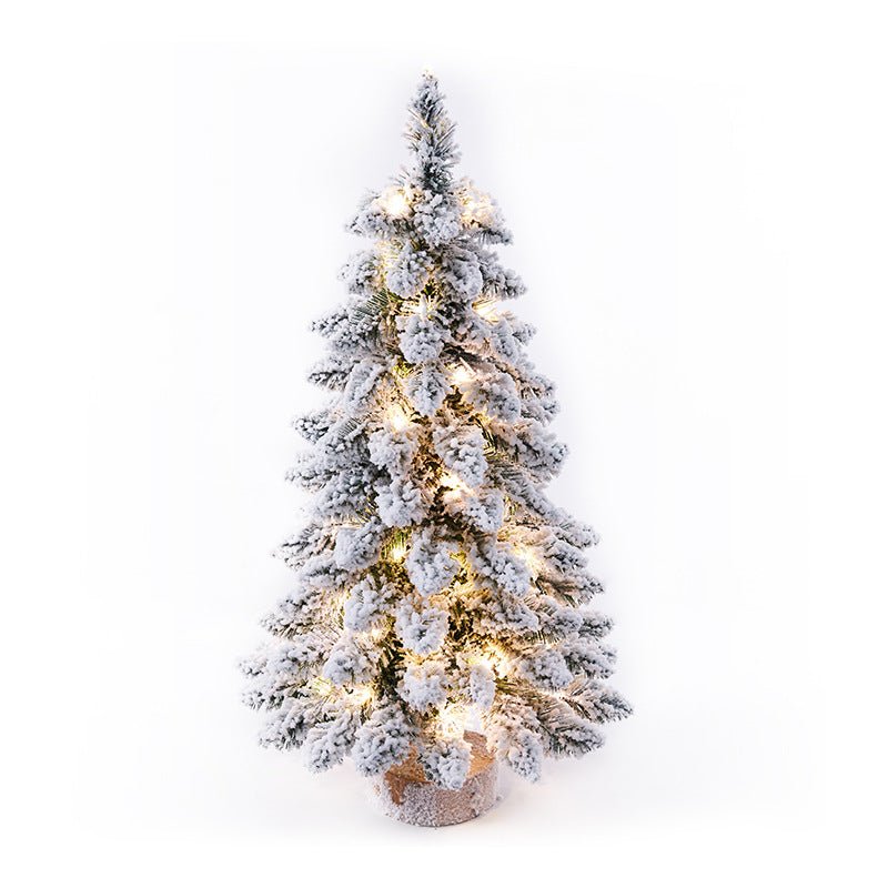 Petit Sapin de Noël Floconné Miniature Décoratif 45-60 cm pour Fêtes - IVOIRART.COM