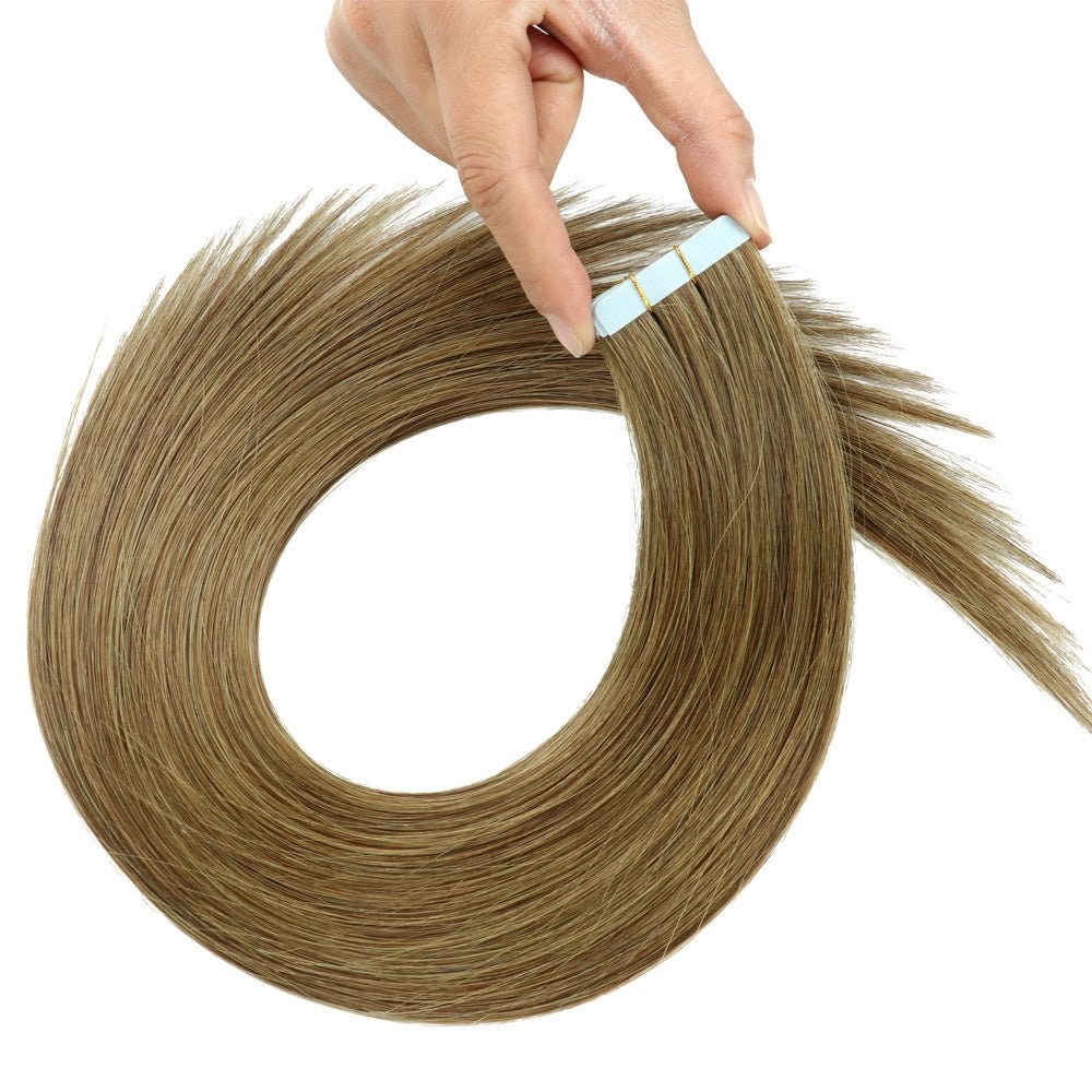 Pièce d’extension capillaire double-face adhésive en cheveux PU 40-65 cm - IVOIRART.COM