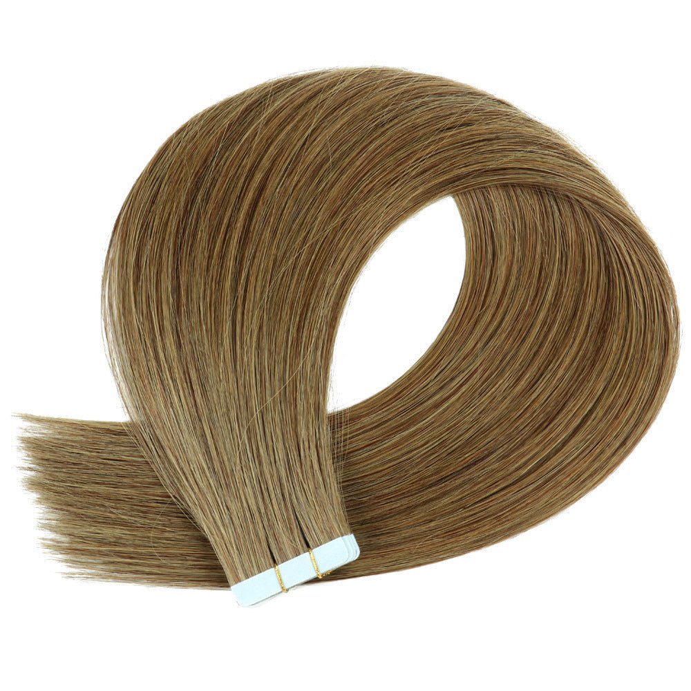 Pièce d’extension capillaire double-face adhésive en cheveux PU 40-65 cm - IVOIRART.COM