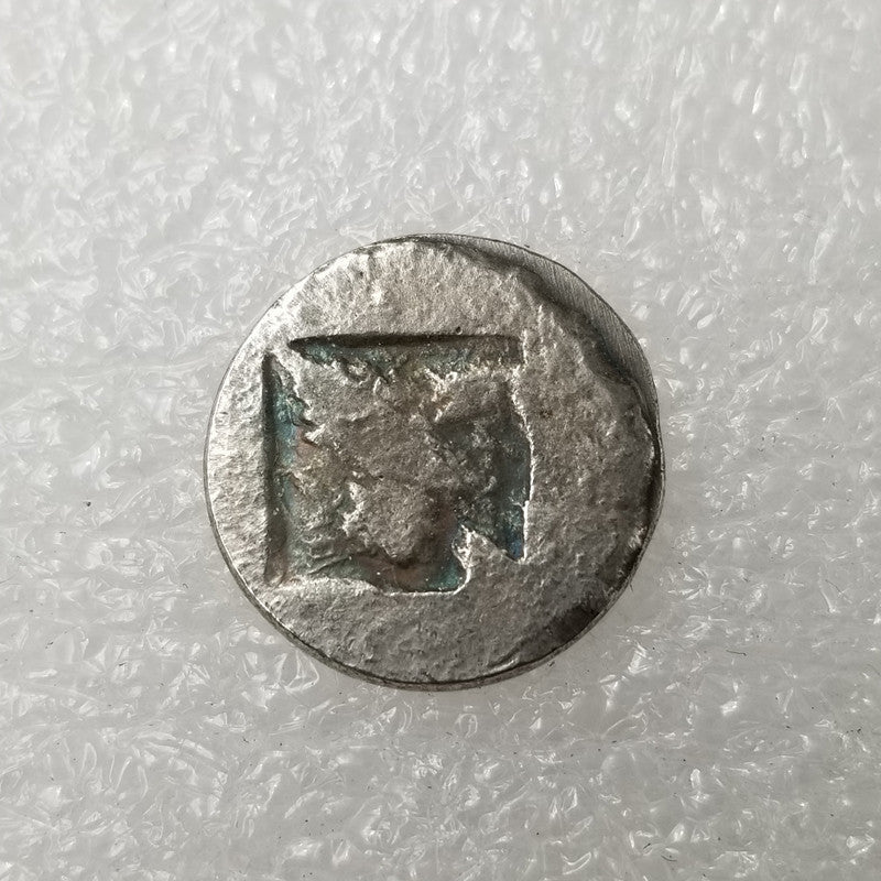 Pièce grecque en laiton plaqué argent, finition antique, poids env. 4 g, unique!! - IVOIRART.COM