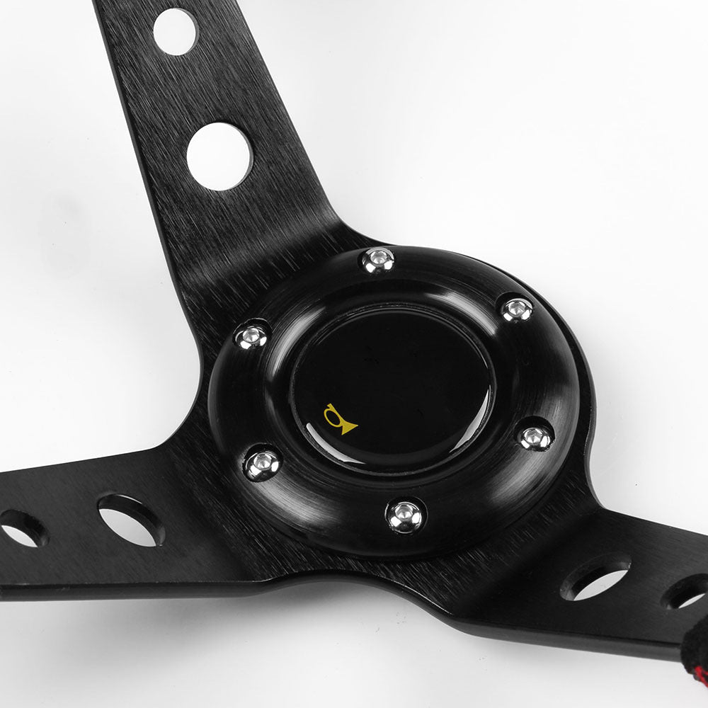 Pièces de Modification Automobile Volant de Course en Daim Sport 35 cm 14 Pouces - IVOIRART.COM