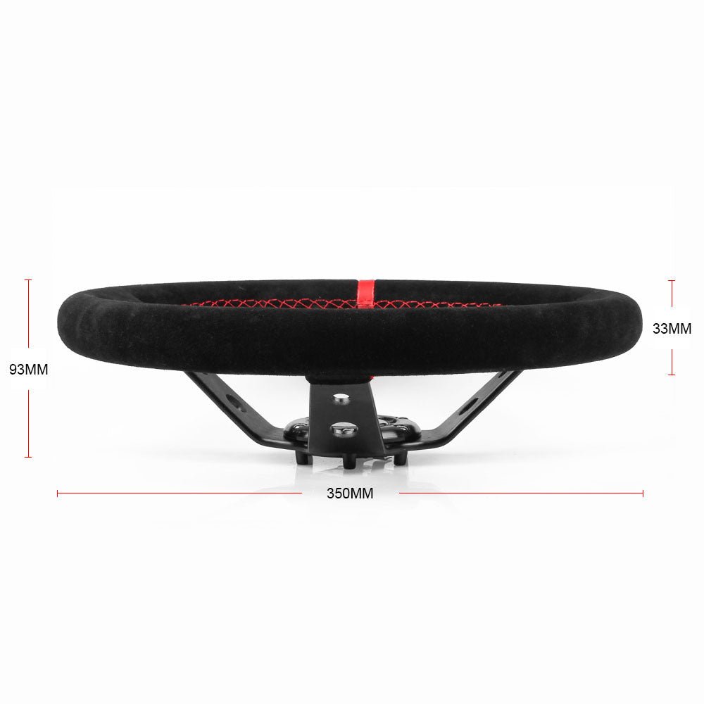 Pièces de Modification Automobile Volant de Course en Daim Sport 35 cm 14 Pouces - IVOIRART.COM