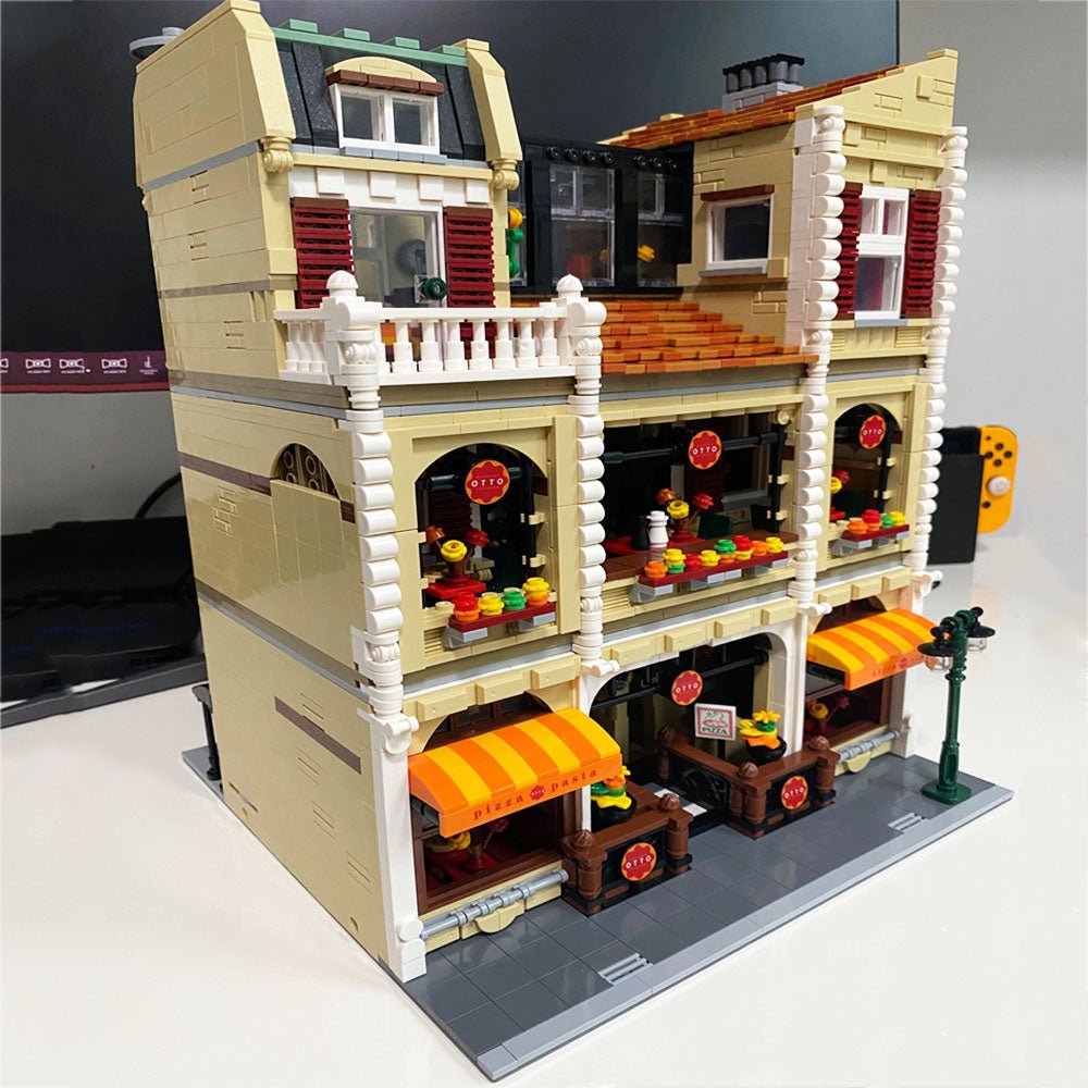 Pizza Shop Street View Series Town Scene High Difficulty Large Assembled Building Blocks Toy Model - IVOIRART.COM