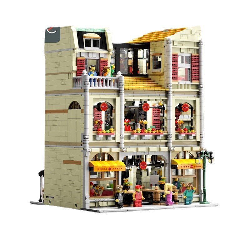 Pizza Shop Street View Series Town Scene High Difficulty Large Assembled Building Blocks Toy Model - IVOIRART.COM
