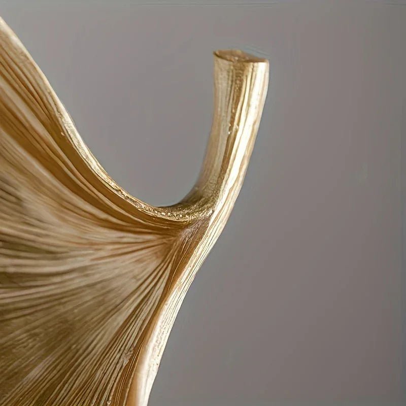 Plateau de Rangement Luxe Nordique Feuille de Ginkgo Dorée Élégante - IVOIRART.COM
