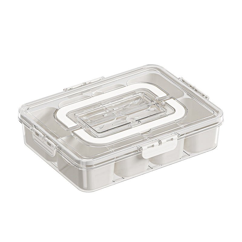 Plateau de Service Compartimenté à 8 Sections avec Couvercle – Boîte de Rangement pour Fruits, Snacks, Condiments et Réfrigérateur - IVOIRART.COM