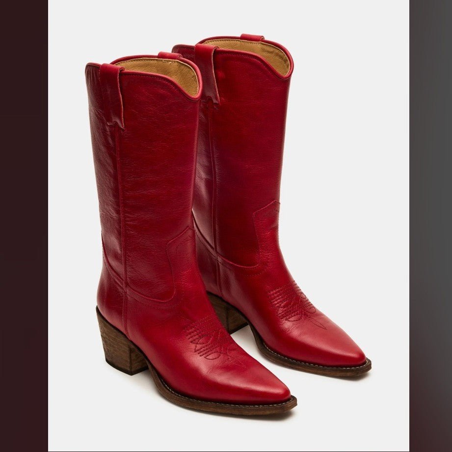 Plus-size Fashionable Embroidered Block-heel Thigh-high Womens Boots - IVOIRART.COM