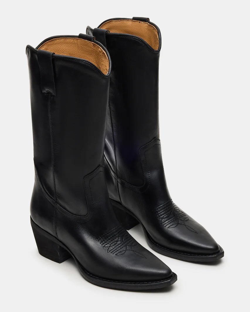 Plus-size Fashionable Embroidered Block-heel Thigh-high Womens Boots - IVOIRART.COM