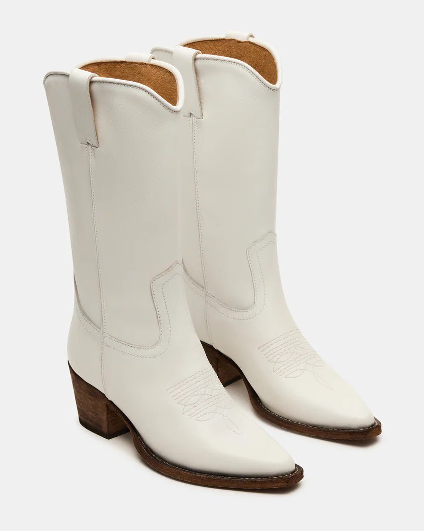 Plus-size Fashionable Embroidered Block-heel Thigh-high Womens Boots - IVOIRART.COM