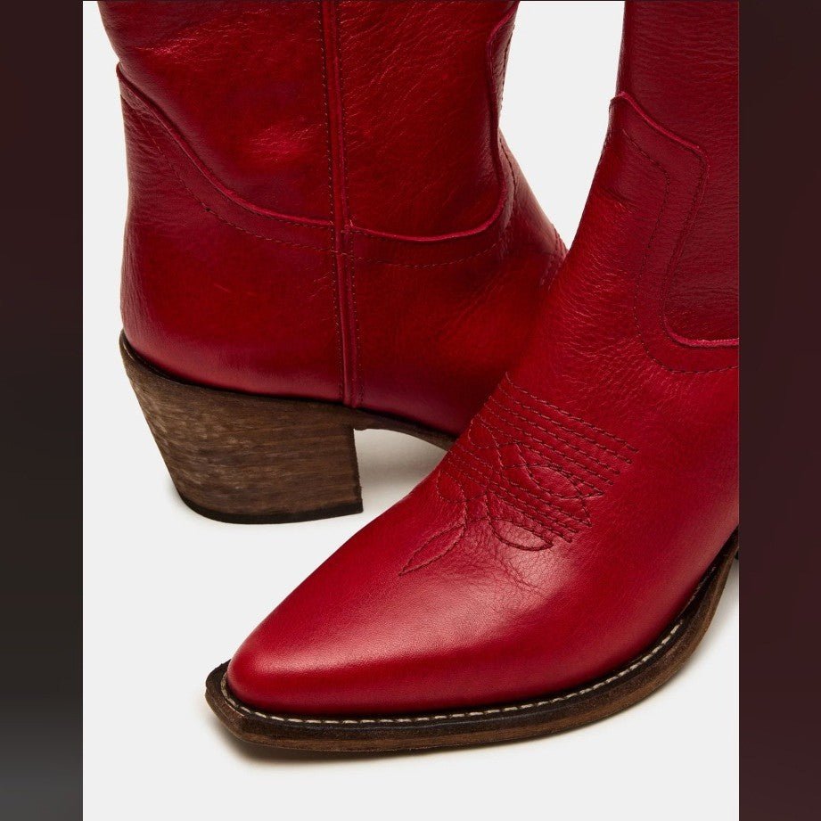 Plus-size Fashionable Embroidered Block-heel Thigh-high Womens Boots - IVOIRART.COM