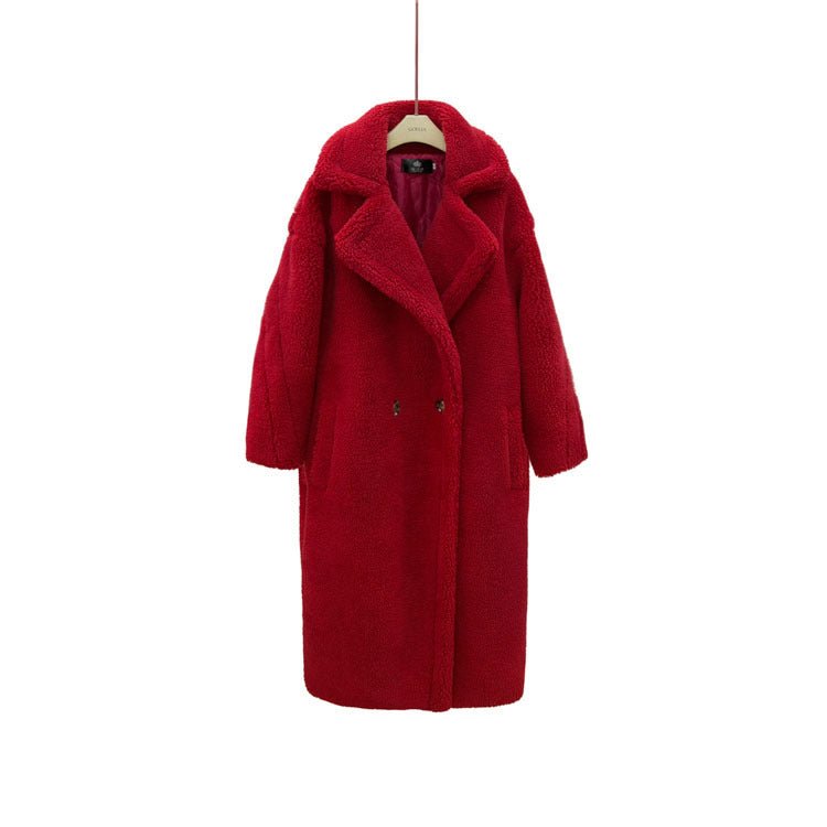 Plush Coat Ladies Long Lamb Coat Winter - IVOIRART.COM