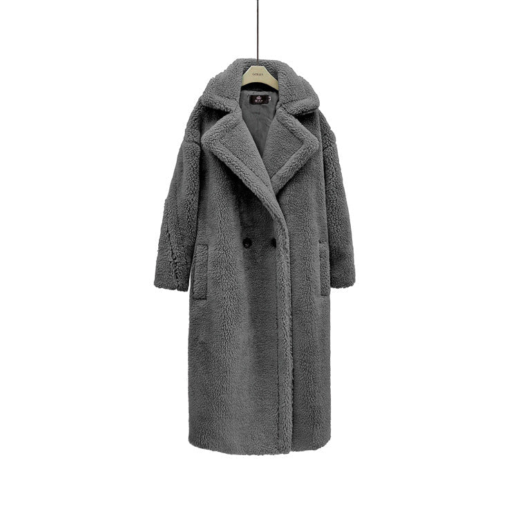 Plush Coat Ladies Long Lamb Coat Winter - IVOIRART.COM
