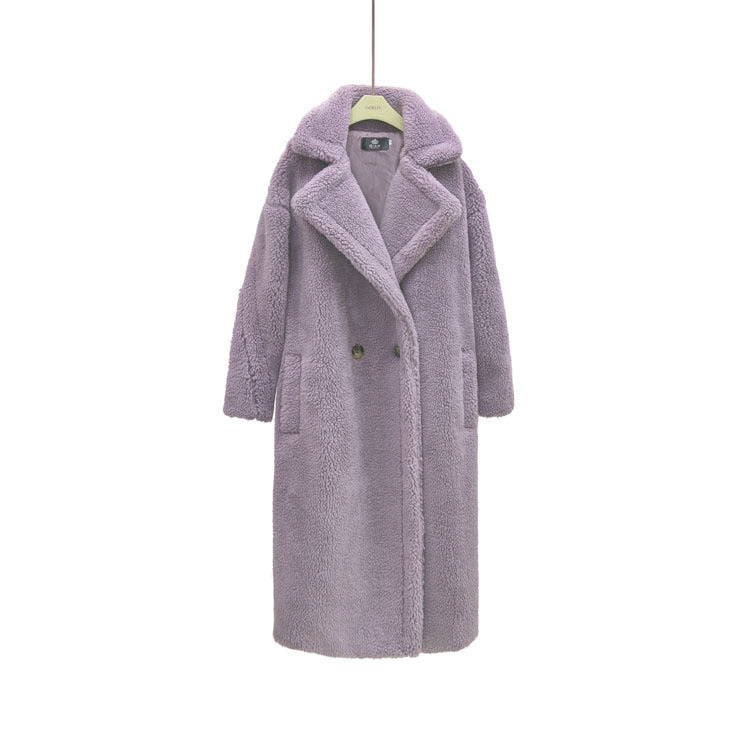 Plush Coat Ladies Long Lamb Coat Winter - IVOIRART.COM