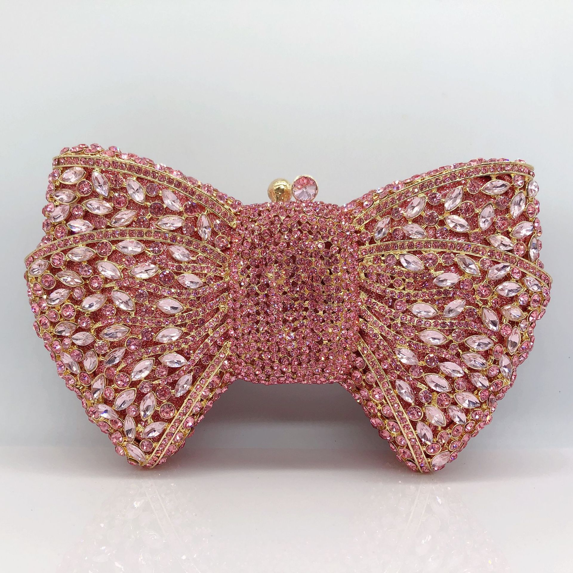 Pochette de Soirée Noeud avec Diamants Sac à Main Cristaux Élégant et Raffiné - IVOIRART.COM