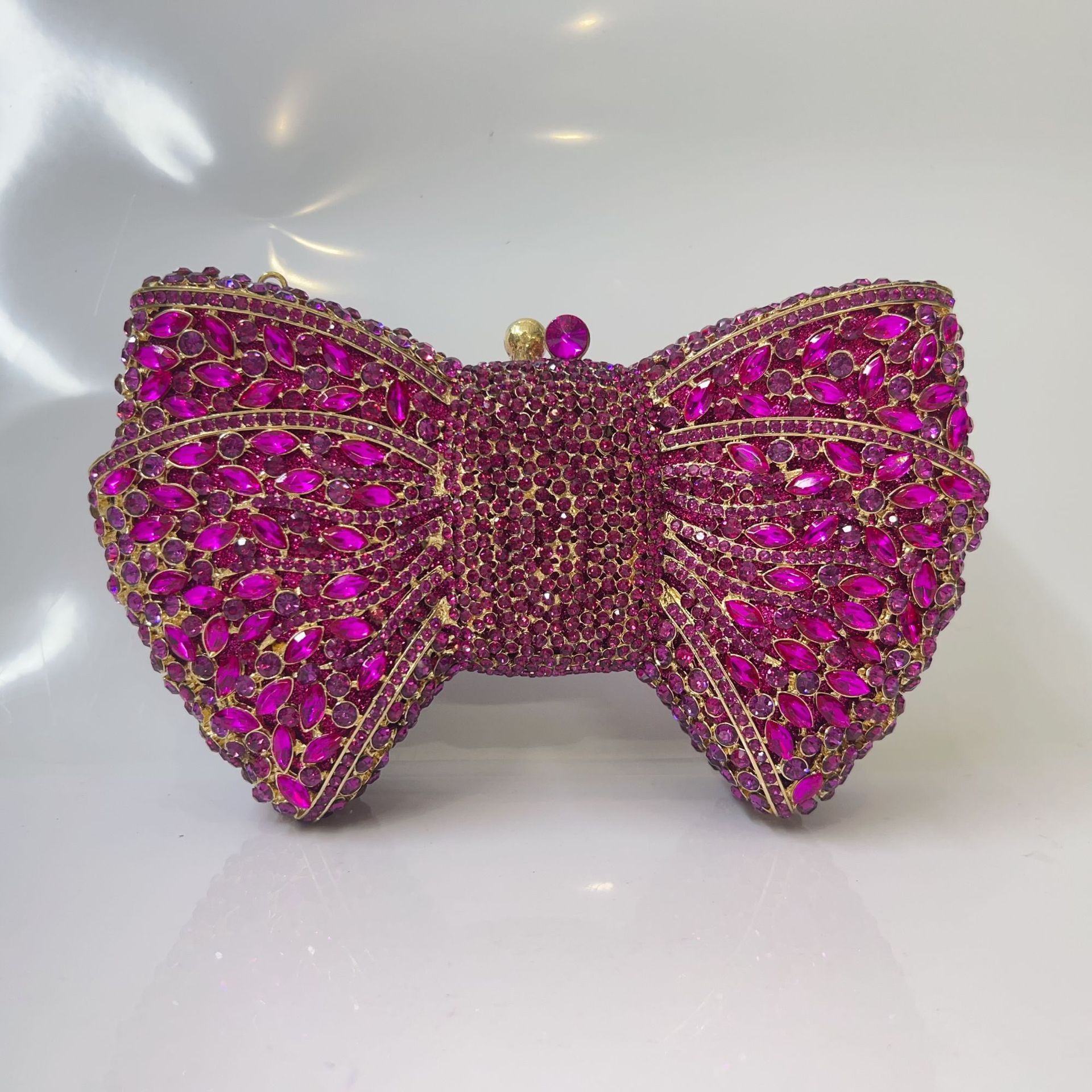 Pochette de Soirée Noeud avec Diamants Sac à Main Cristaux Élégant et Raffiné - IVOIRART.COM