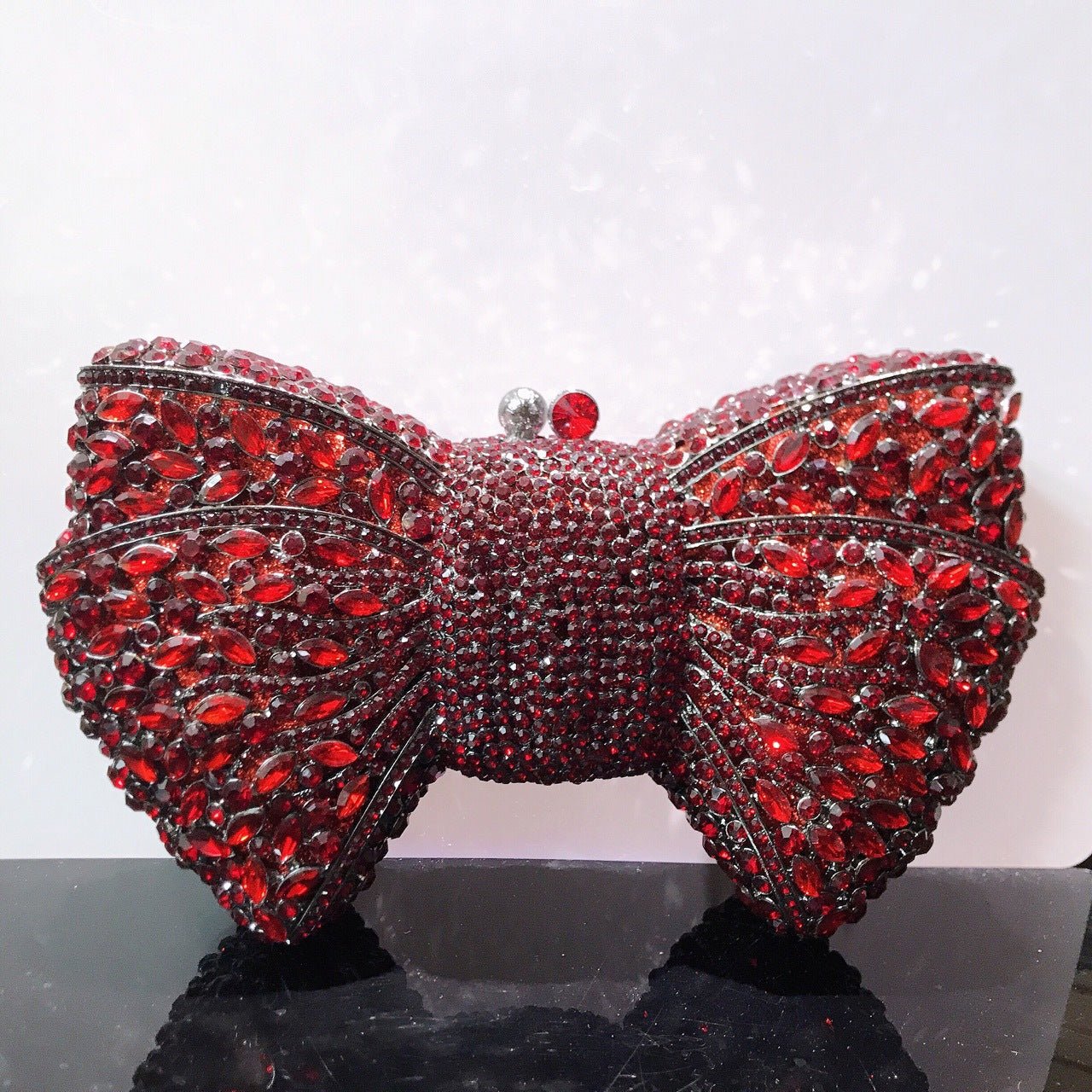 Pochette de Soirée Noeud avec Diamants Sac à Main Cristaux Élégant et Raffiné - IVOIRART.COM