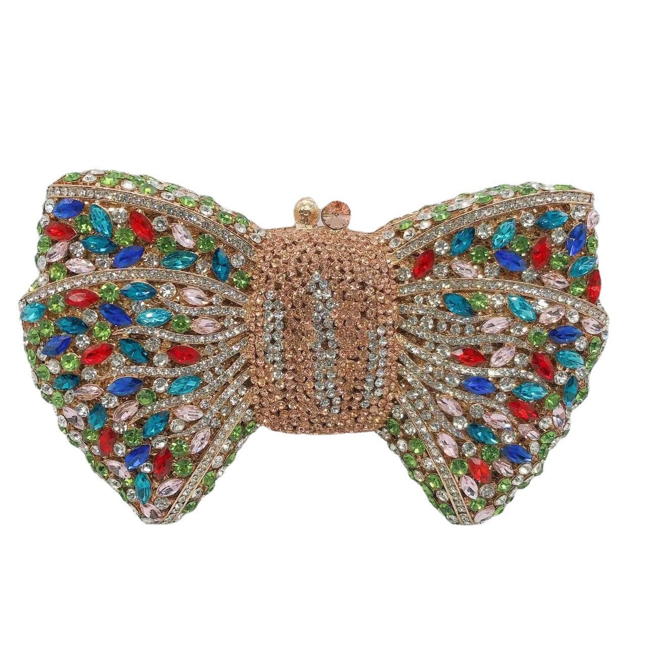 Pochette de Soirée Noeud avec Diamants Sac à Main Cristaux Élégant et Raffiné - IVOIRART.COM