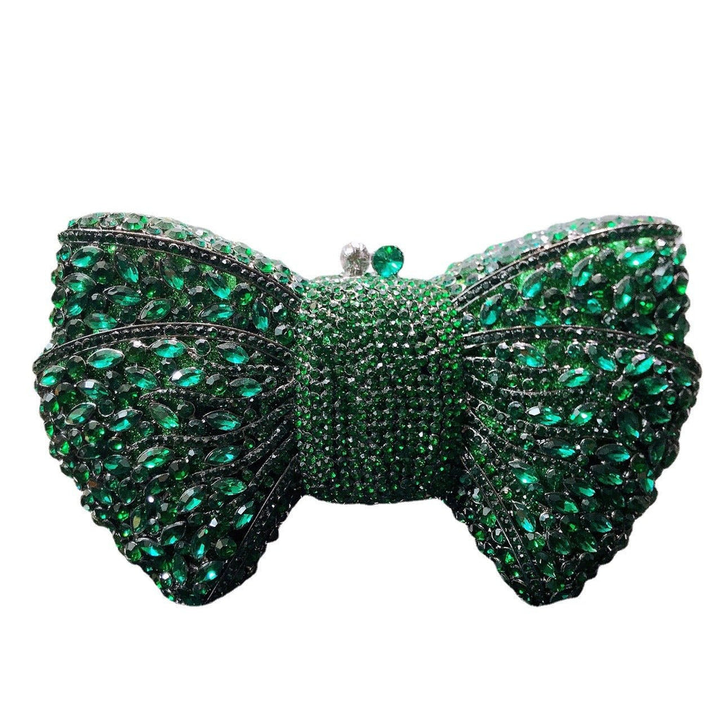 Pochette de Soirée Noeud avec Diamants Sac à Main Cristaux Élégant et Raffiné - IVOIRART.COM