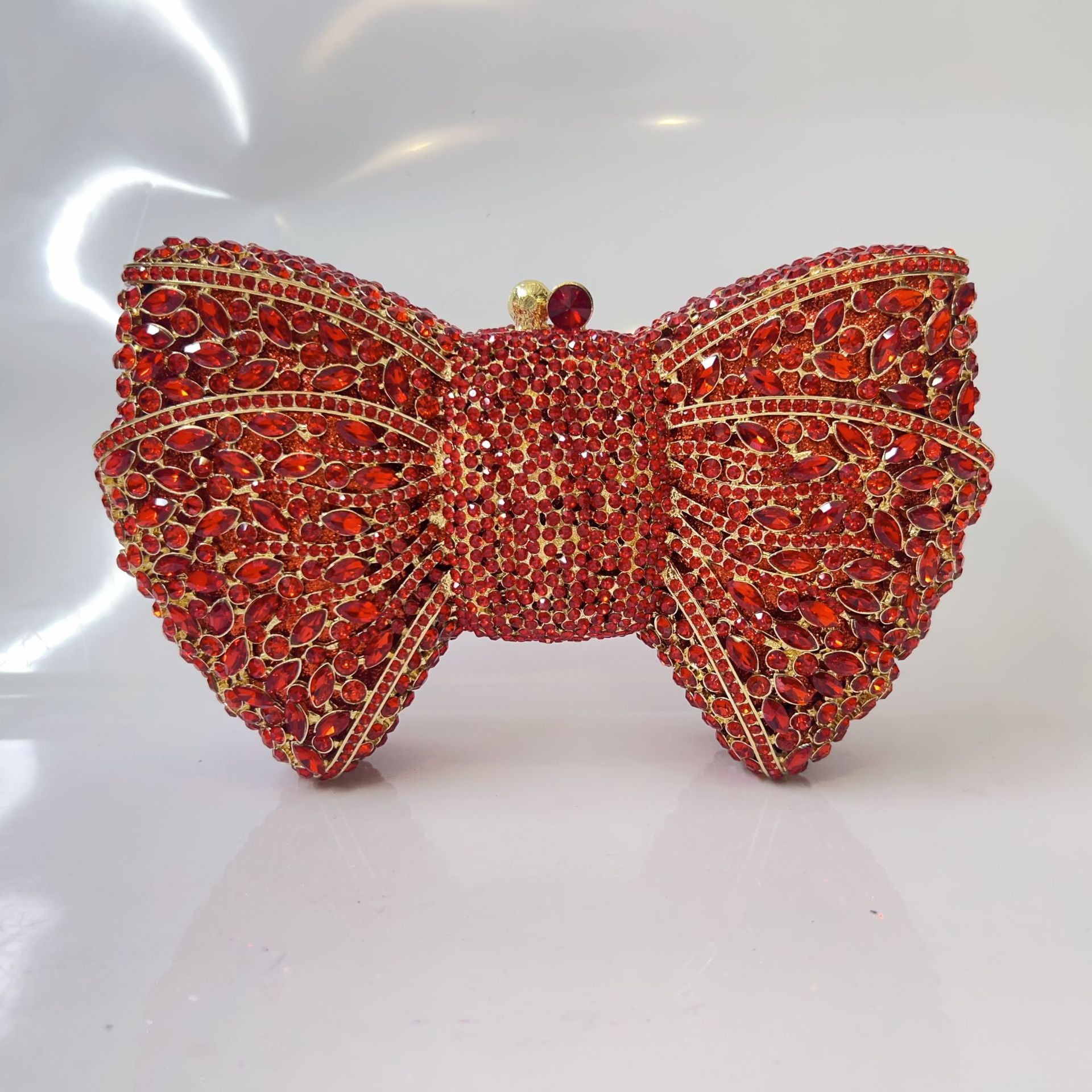 Pochette de Soirée Noeud avec Diamants Sac à Main Cristaux Élégant et Raffiné - IVOIRART.COM