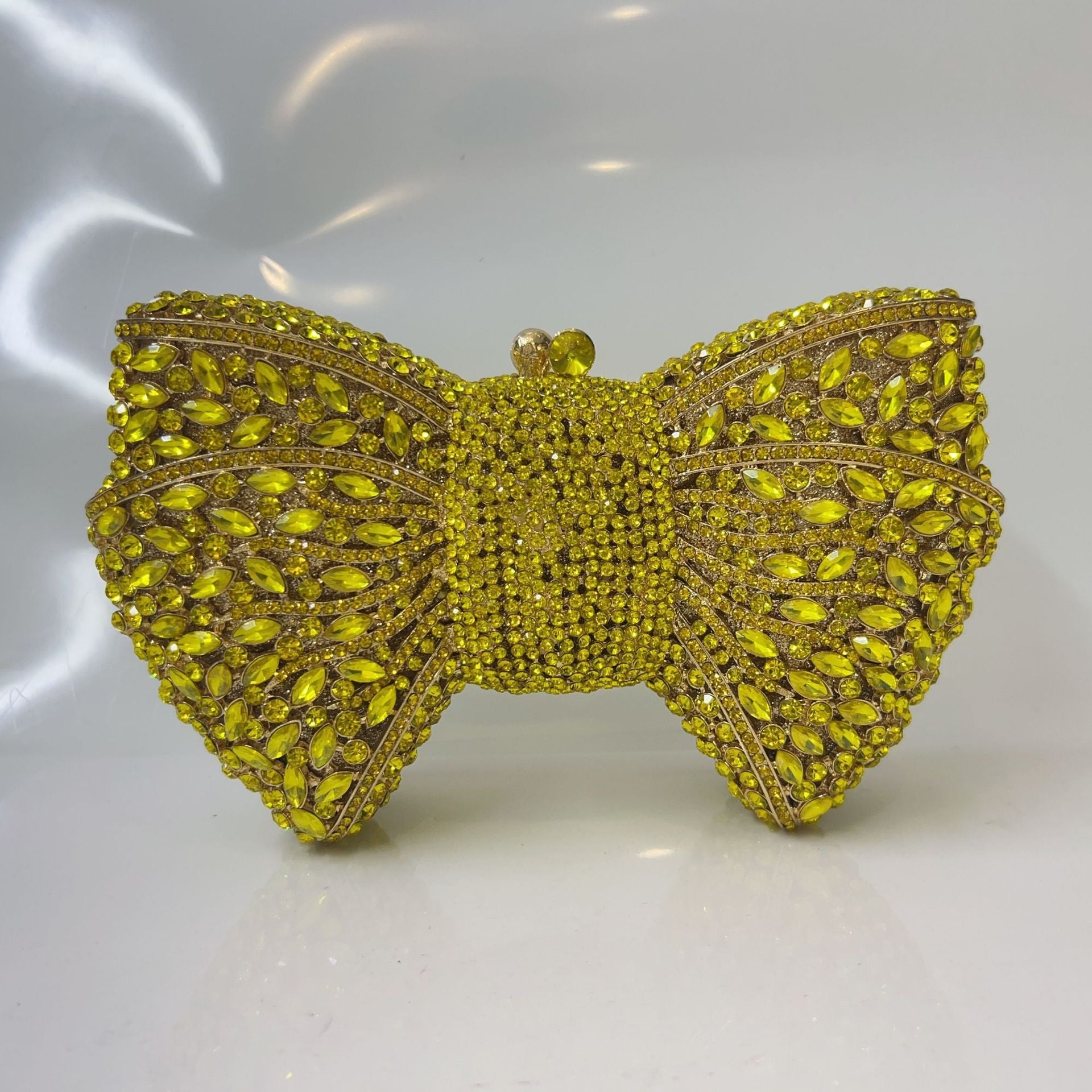 Pochette de Soirée Noeud avec Diamants Sac à Main Cristaux Élégant et Raffiné - IVOIRART.COM