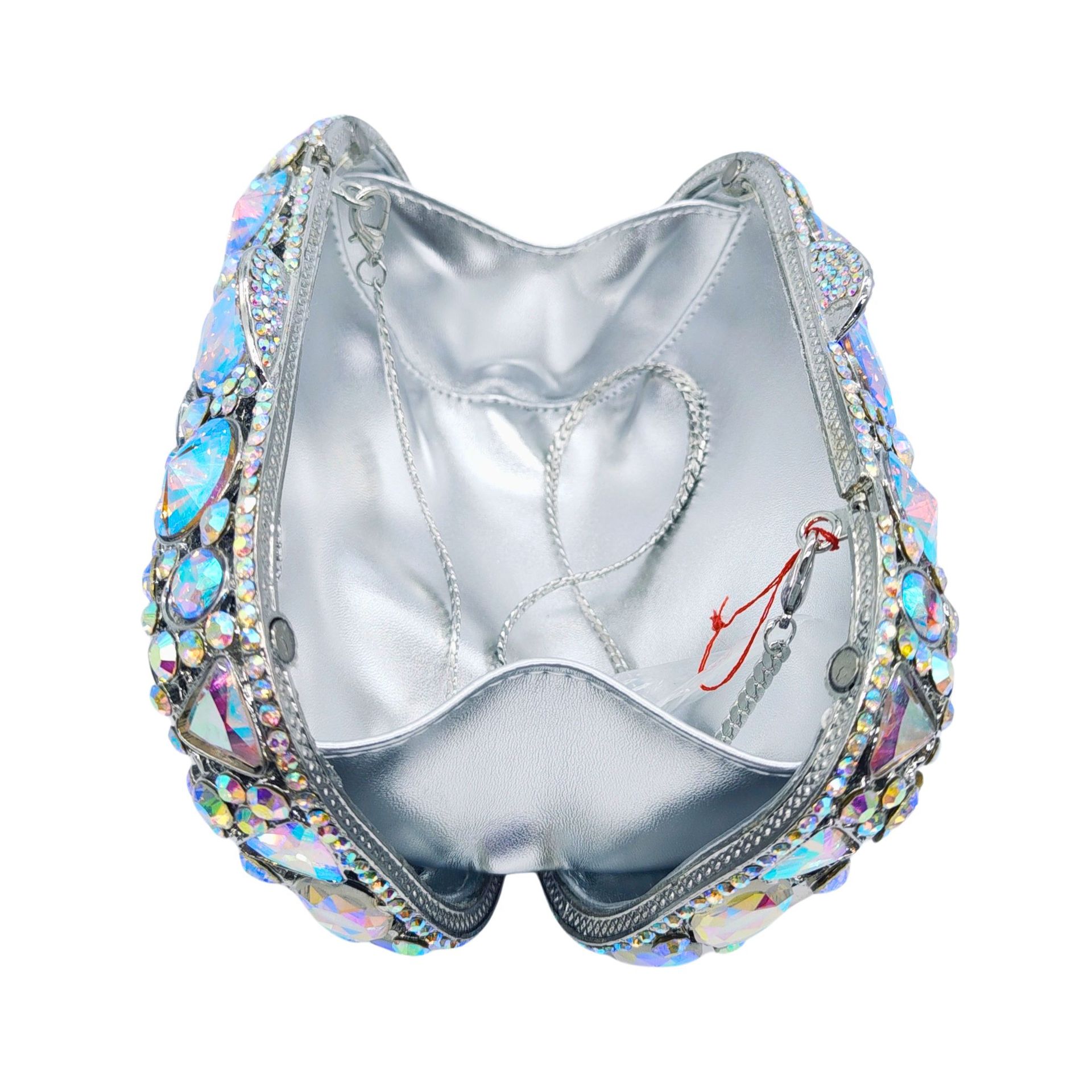 Pochette Femme Encrustée de Diamants en Verre pour Soirée Élégante - IVOIRART.COM