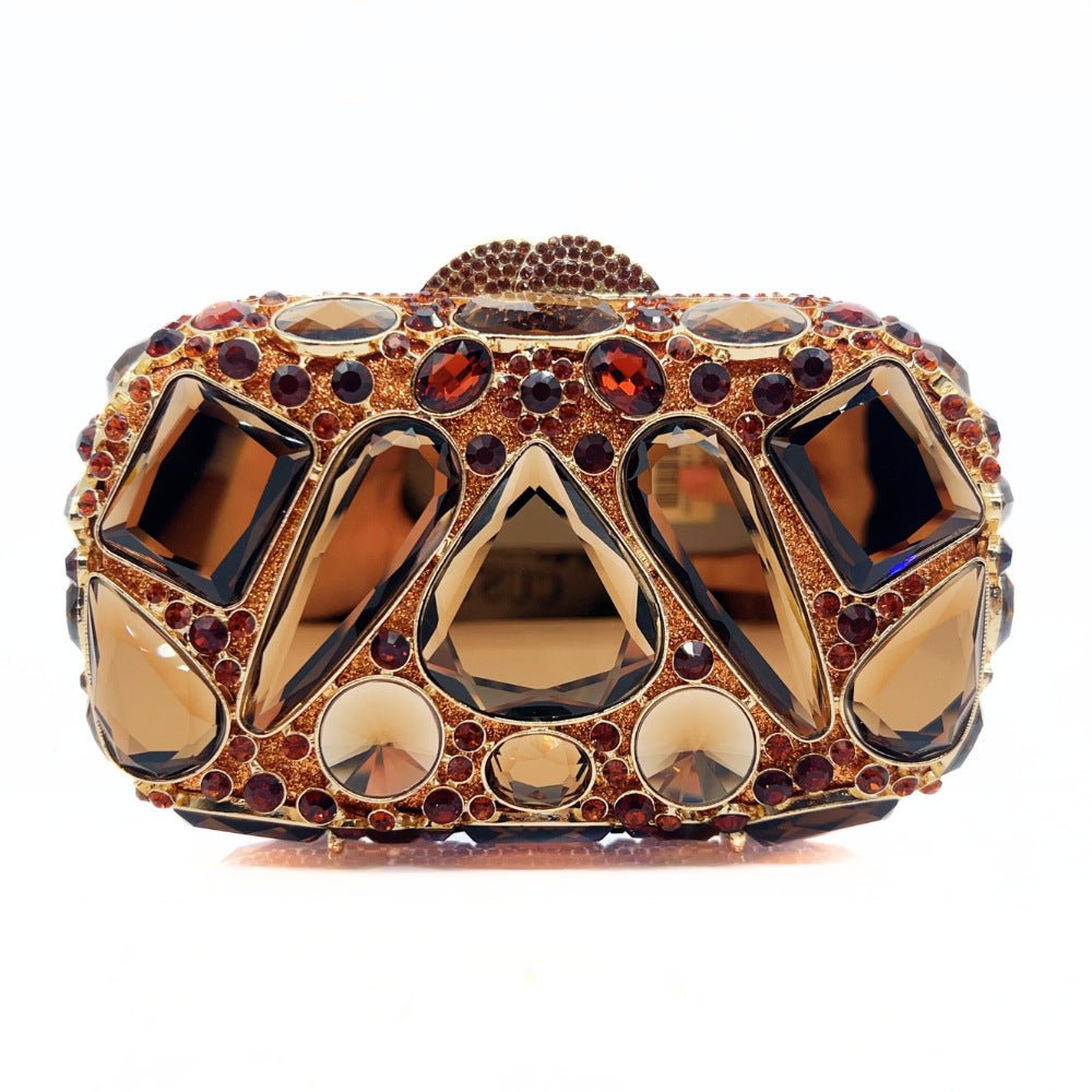 Pochette Femme Encrustée de Diamants en Verre pour Soirée Élégante - IVOIRART.COM