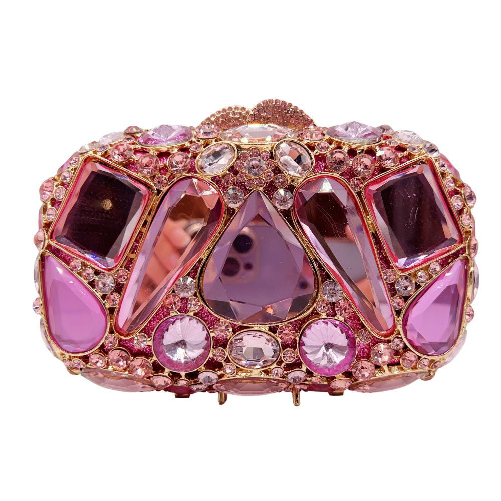 Pochette Femme Encrustée de Diamants en Verre pour Soirée Élégante - IVOIRART.COM