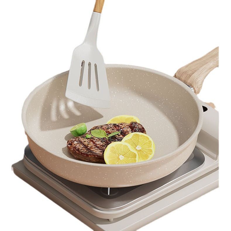 Poêle à frire en maifanite avec fond plat, steak, crêpe et wok pour sauter - IVOIRART.COM