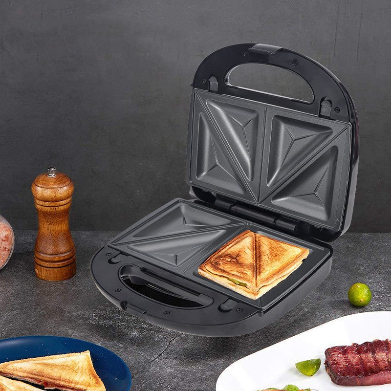 Poêle électrique double-face avec chauffage pour sandwichs - 29-31 cm, noir - IVOIRART.COM