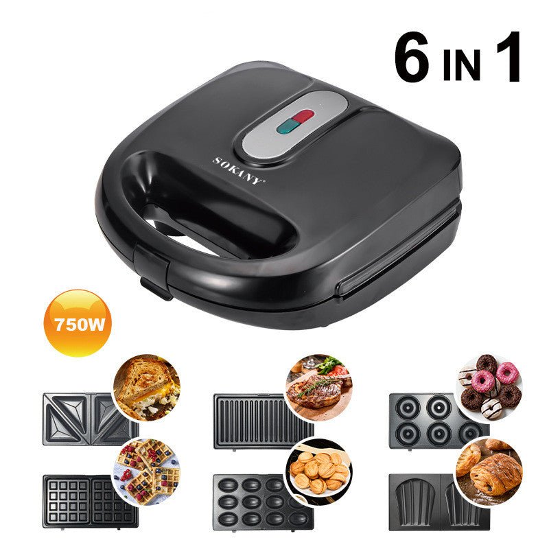 Poêle électrique double-face avec chauffage pour sandwichs - 29-31 cm, noir - IVOIRART.COM