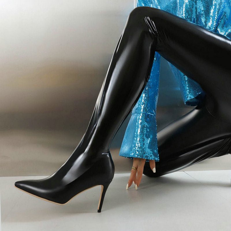 Pointed Stiletto Heel Over-the-knee Boots Zipper High Heel Elastic Pants Boots - IVOIRART.COM