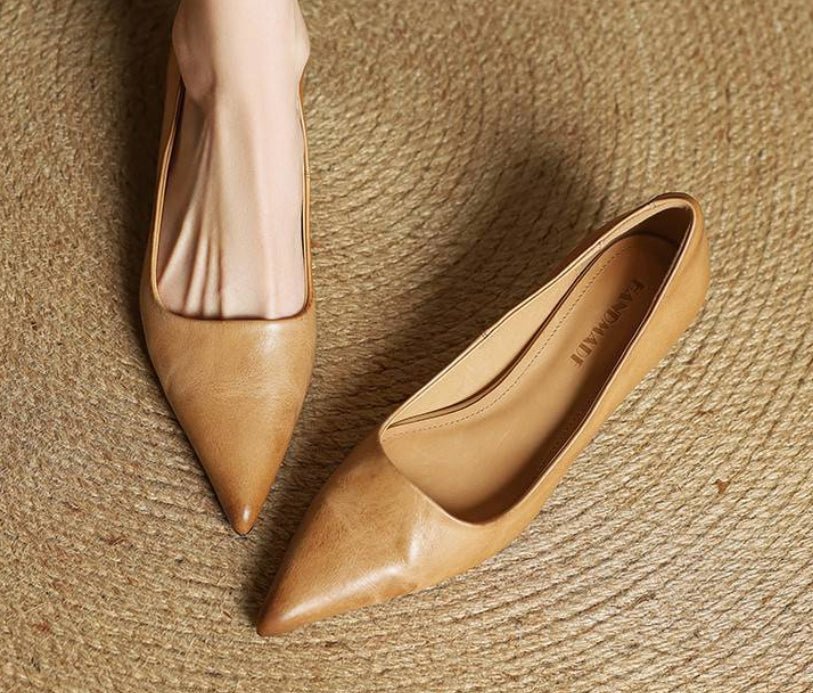 Pointed Toe Shallow Mouth All-match Commute Work Shoes - IVOIRART.COM