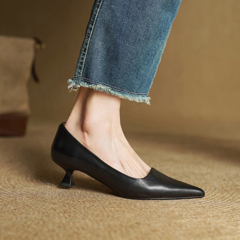Pointed Toe Shallow Mouth All-match Commute Work Shoes - IVOIRART.COM