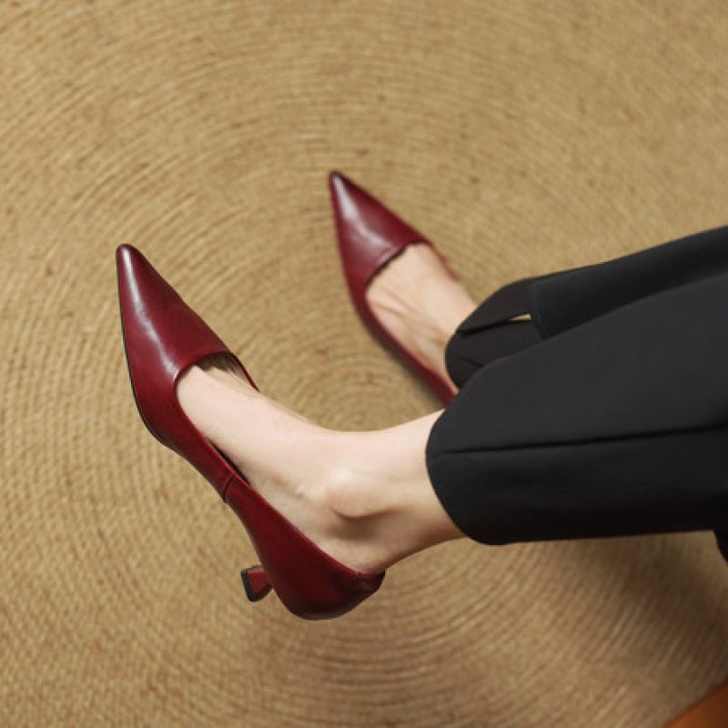Pointed Toe Shallow Mouth All-match Commute Work Shoes - IVOIRART.COM