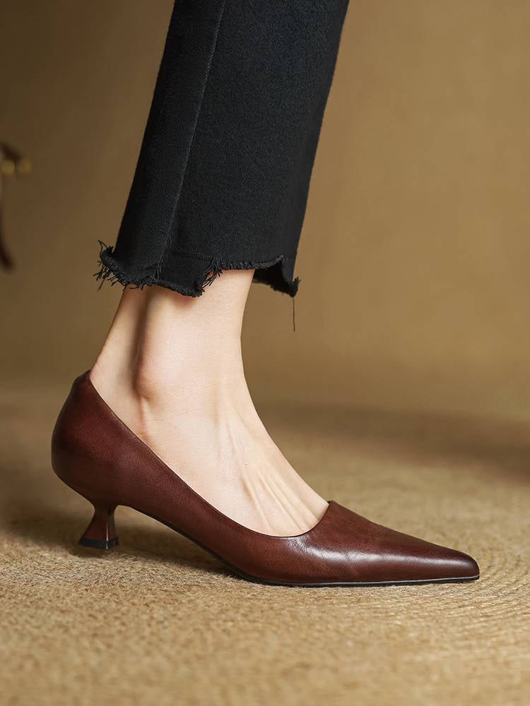 Pointed Toe Shallow Mouth All-match Commute Work Shoes - IVOIRART.COM