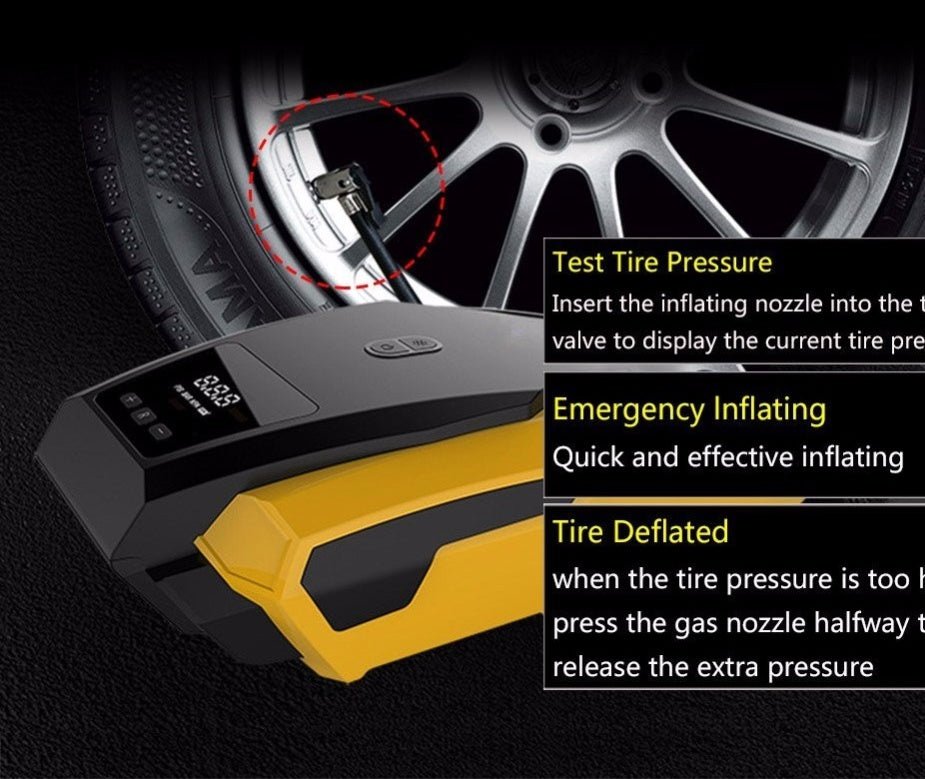 Pompe à air portative pour voiture avec écran digital, pression réglable 150 PSI - IVOIRART.COM