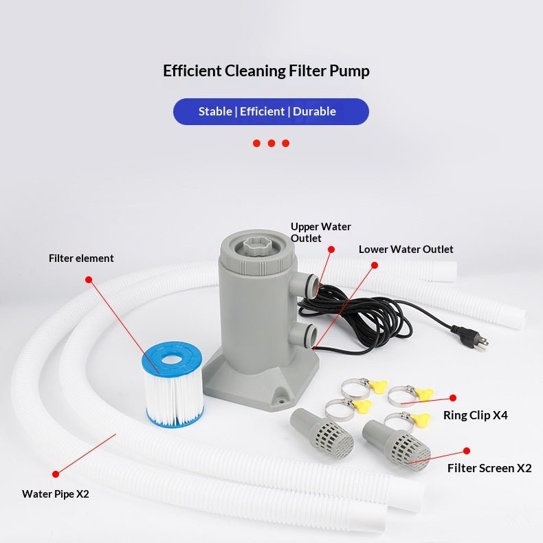 Pompe de nettoyage piscine 530 GPH avec filtration et circulation intégrée - IVOIRART.COM