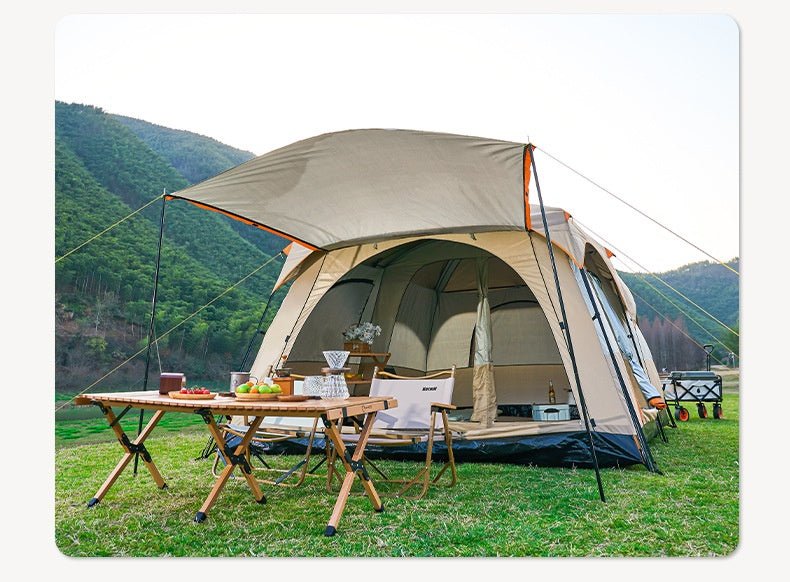 Portable Outdoor Tent With Two Bedrooms And One Hall, Sunproof And Rainproof Camping Gear For Outdoor Camping - IVOIRART.COM