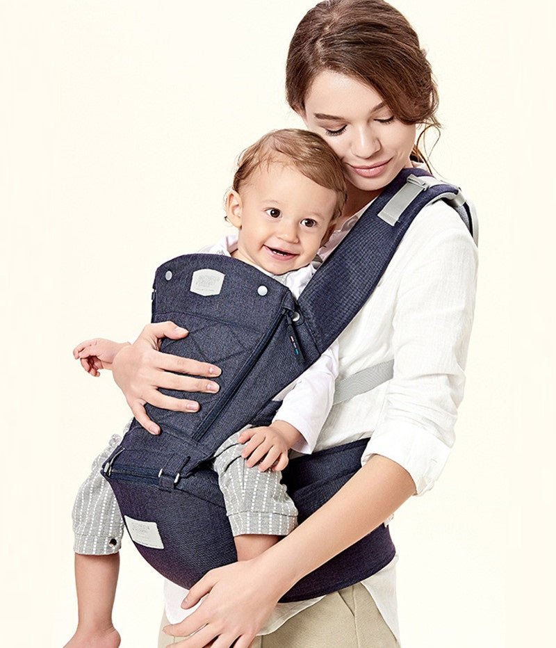 Porte-bébé ergonomique avec siège à la taille, sac à dos naturel pour bébé toutes saisons, design moderne et unisexe, 4 couleurs tendance - IVOIRART.COM