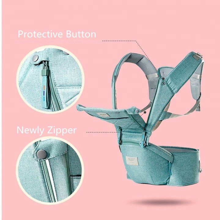Porte-bébé ergonomique avec siège à la taille, sac à dos naturel pour bébé toutes saisons, design moderne et unisexe, 4 couleurs tendance - IVOIRART.COM